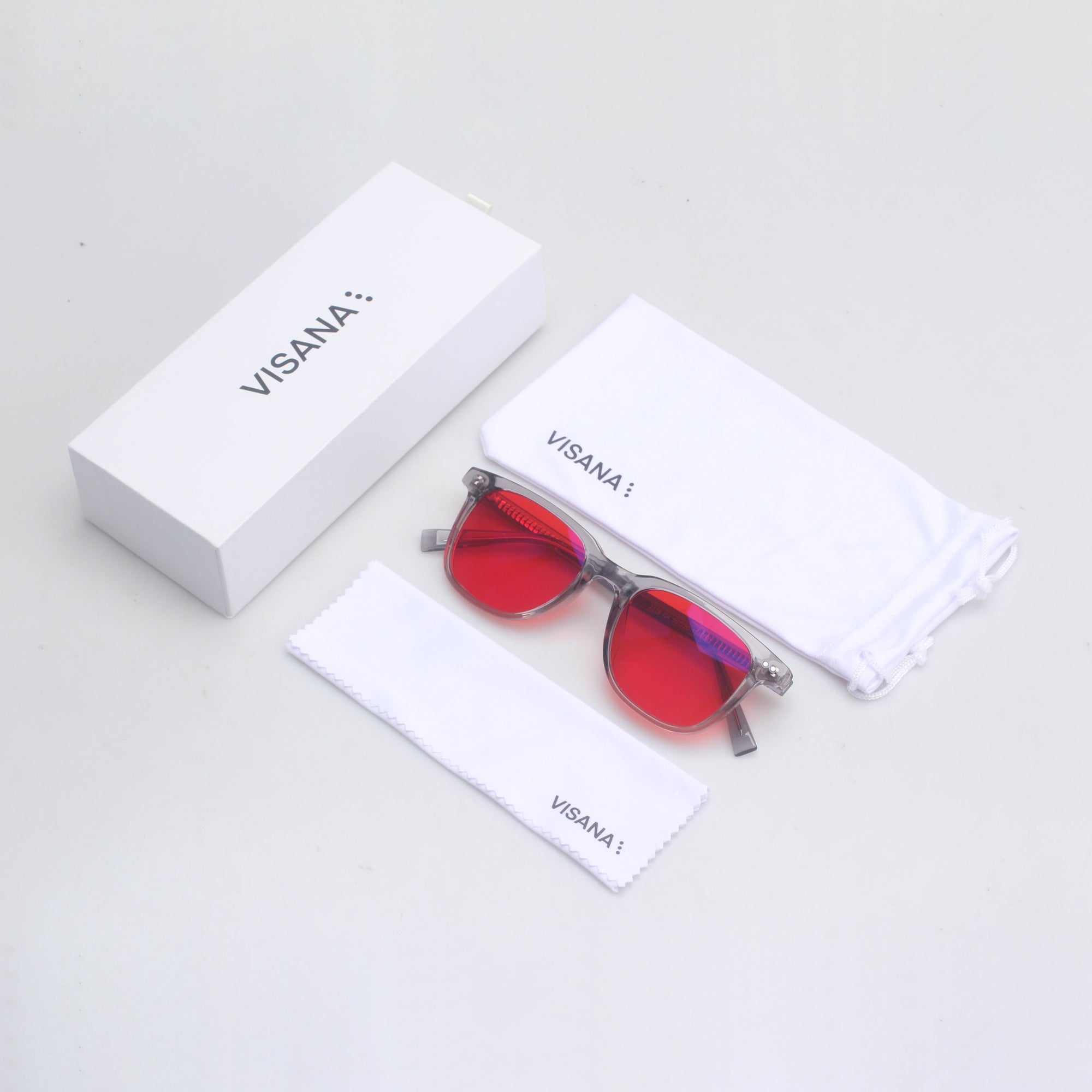 GREY TRANSPARENT RED
