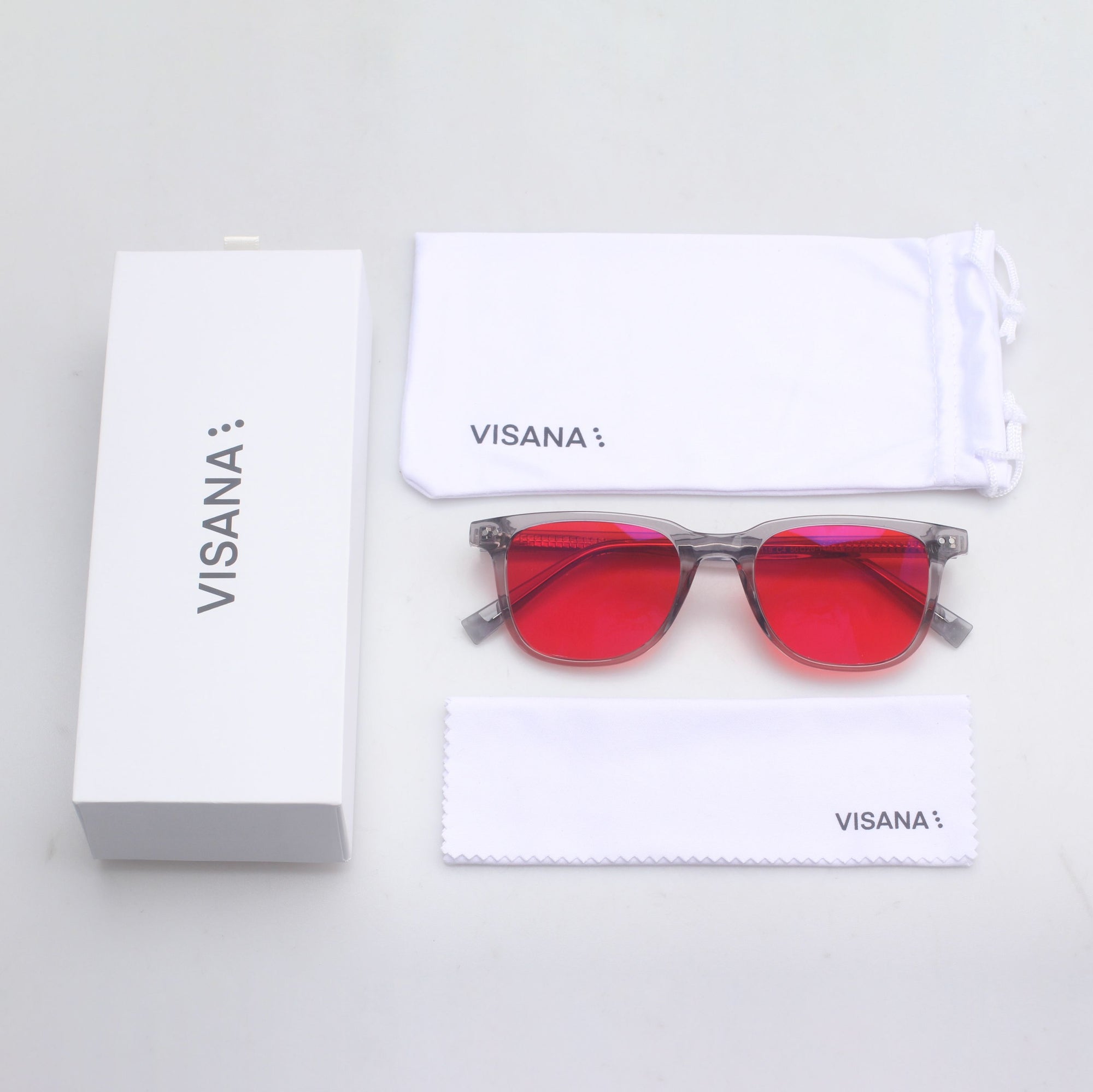 GREY TRANSPARENT RED